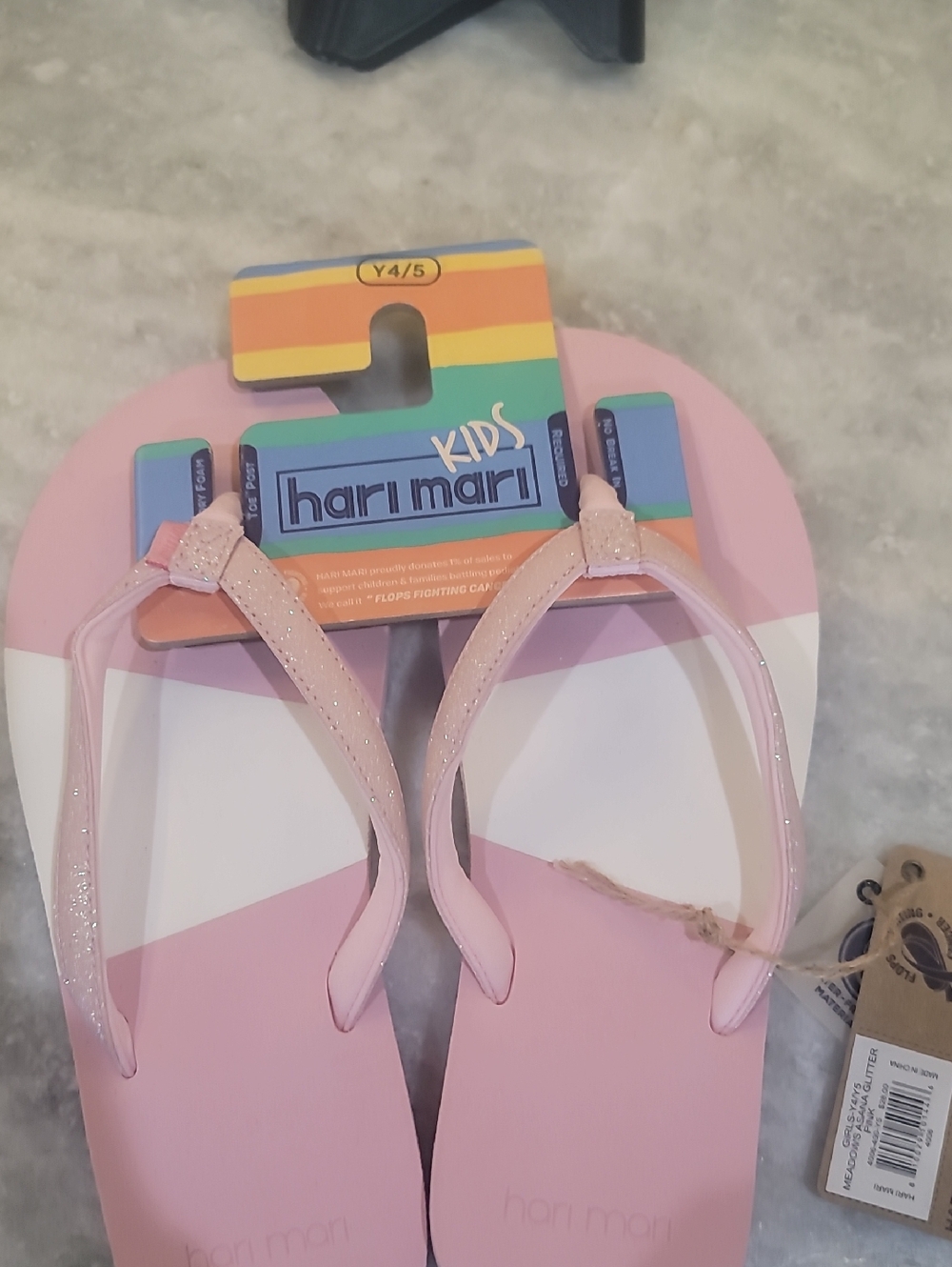 Hari Mari Girls Glitter Flip Flops